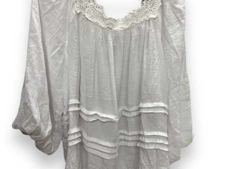 Top Long Sleeve By Cato In White, Size: 1x For Cheap