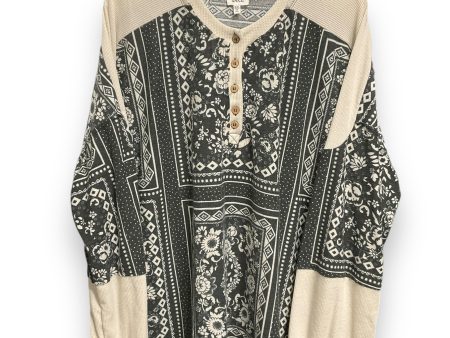 Top Long Sleeve By Bke In Black & Cream, Size: Xxl Cheap