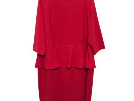 Dress Casual Midi By Calvin Klein In Red, Size: 20 Supply