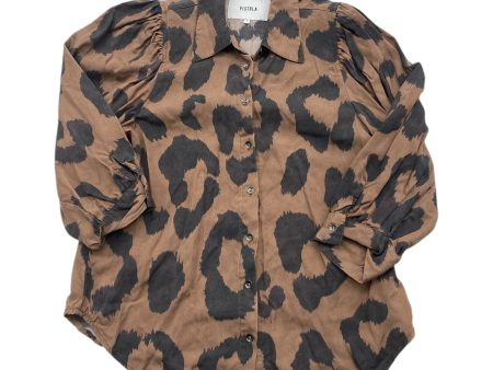 Top Long Sleeve By Pistola In Brown & Grey, Size: S For Cheap