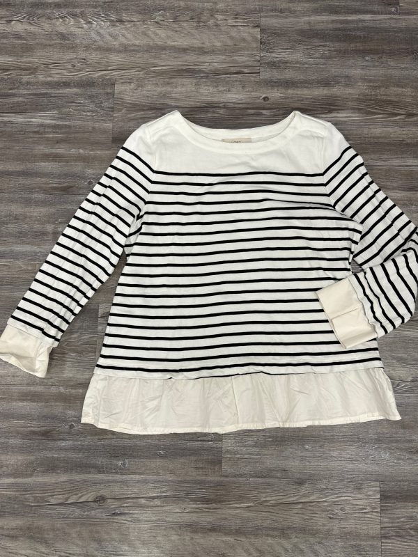 Top Long Sleeve By Loft In Striped Pattern, Size: Xl Supply