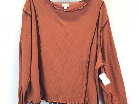 Top Long Sleeve By Love Fire In Black & Orange, Size: 3x Online Sale