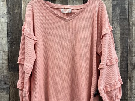 Top Long Sleeve By Cme In Pink, Size: M For Sale