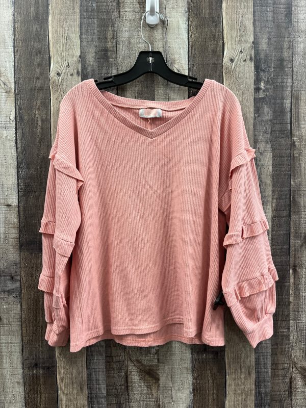 Top Long Sleeve By Cme In Pink, Size: M For Sale