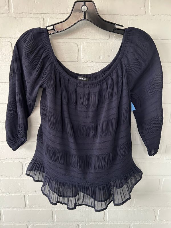 Top Long Sleeve By Express In Blue, Size: S Online Sale