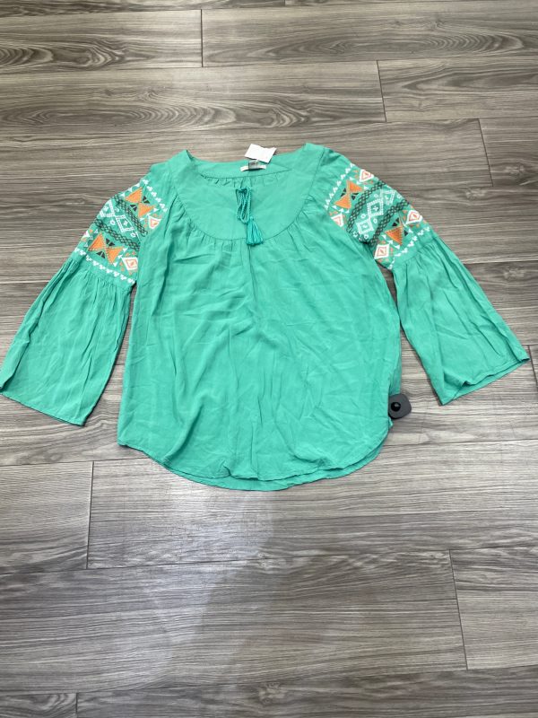 Top Long Sleeve By Ariat In Teal, Size: S Sale