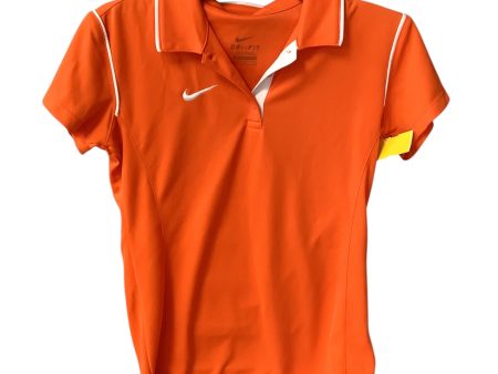 Athletic Top Short Sleeve By Nike In Orange, Size: S Online Hot Sale