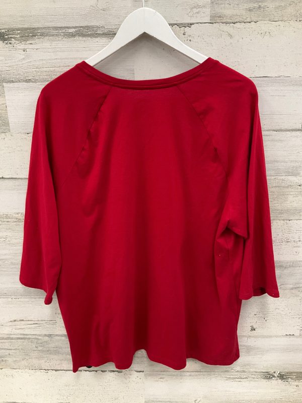 Top Long Sleeve By City Streets In Red, Size: 1x For Discount