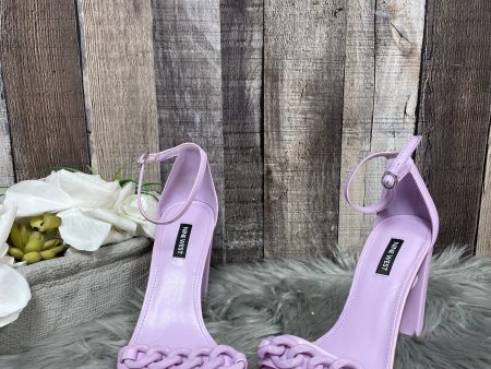 Purple Sandals Heels Block Nine West, Size 7.5 Online Hot Sale