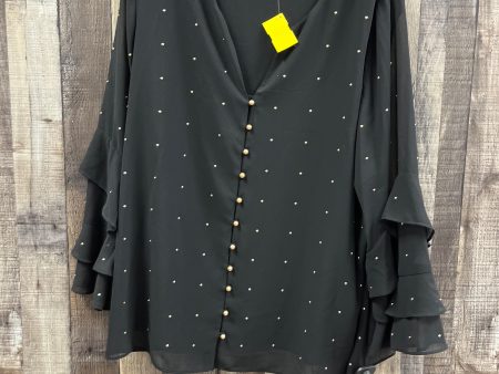 Top Long Sleeve By Alfani In Black & Gold, Size: Xl For Sale