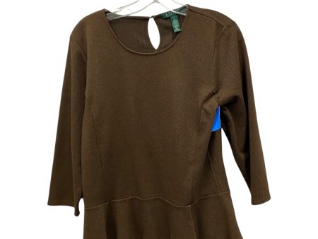 Top 3 4 Sleeve By Lauren By Ralph Lauren In Brown, Size:Xl Sale