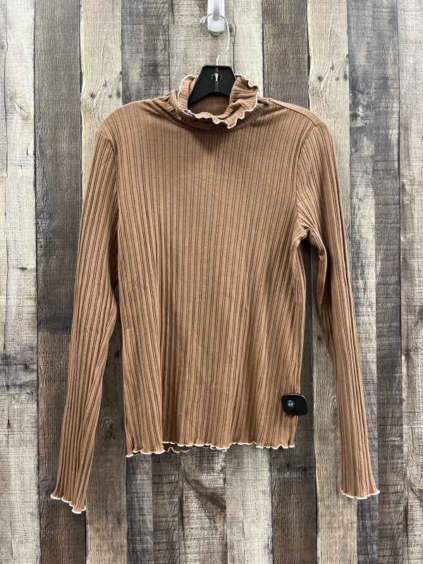 Top Long Sleeve By Very J In Brown, Size: M Cheap