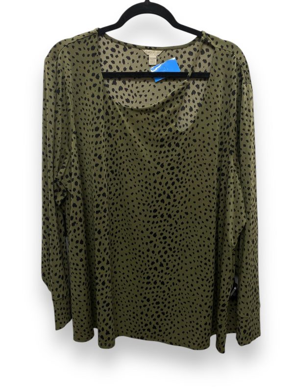 Top Long Sleeve By Cato In Green, Size: 2x Online