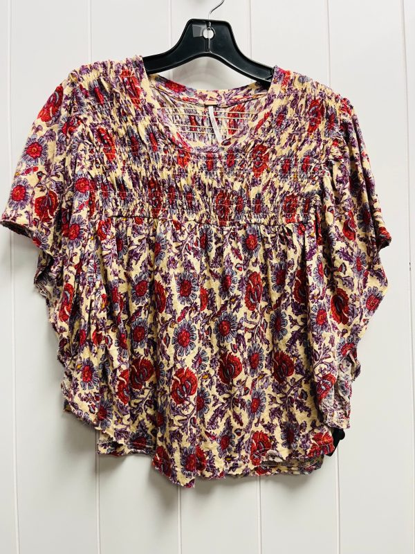 Top Short Sleeve By Free People In Orange & Purple, Size: Xs Supply