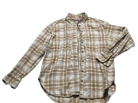 Top Long Sleeve By Gap In Plaid Pattern, Size: Xs For Cheap