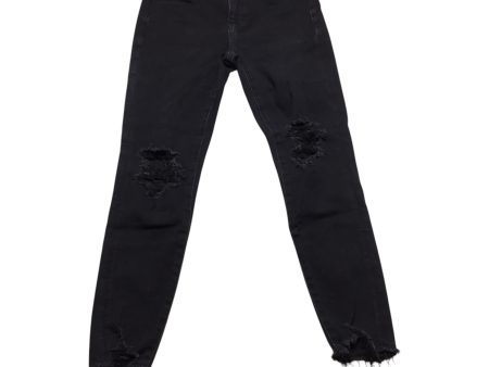 Jeans Skinny By American Eagle In Black Denim, Size: 4 Online Sale