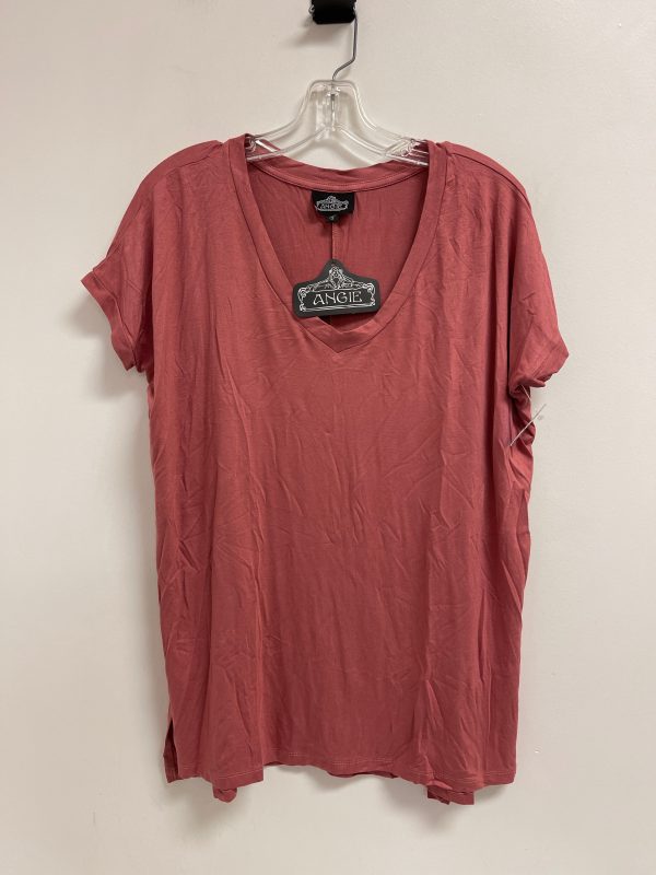 Top Short Sleeve By Angie In Pink, Size: S For Discount