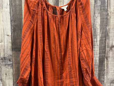 Top Long Sleeve By Terra & Sky In Brown, Size: 4x Online