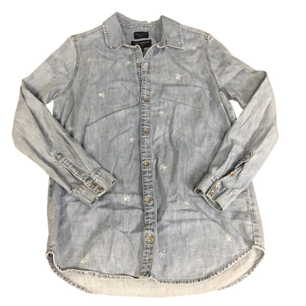 Top Long Sleeve By Lucky Brand In Blue Denim, Size: Sp Fashion