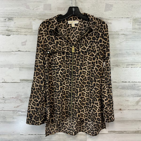 Top Long Sleeve By Michael By Michael Kors In Animal Print, Size: M Hot on Sale