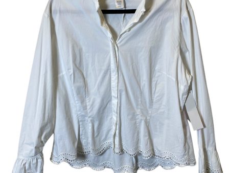 Blouse Long Sleeve By Coldwater Creek In White, Size: Xlp on Sale