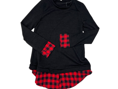 Top Long Sleeve By Pink Blush In Black & Red, Size: M Discount