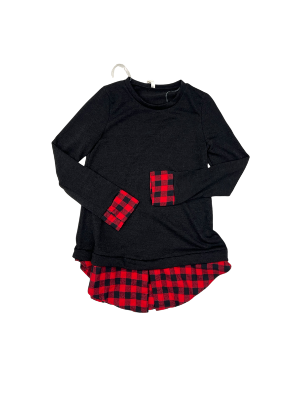 Top Long Sleeve By Pink Blush In Black & Red, Size: M Discount