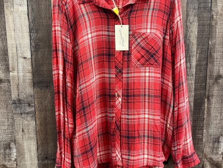 Top Long Sleeve By Universal Thread In Plaid Pattern, Size: Xxl Online Sale