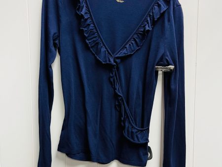 Top Long Sleeve Designer By Lilly Pulitzer In Navy Cheap