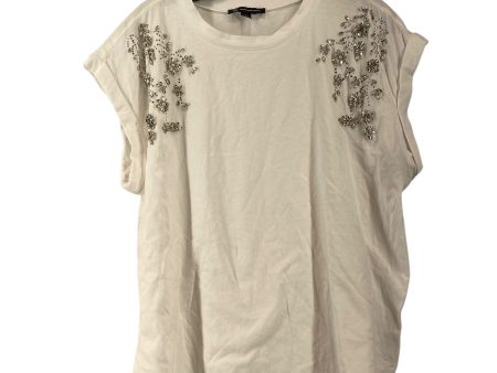 Top Short Sleeve By Inc In White, Size: L Hot on Sale