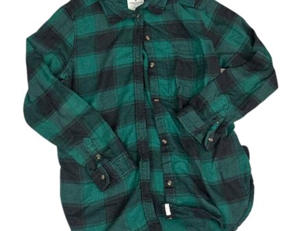 Top Long Sleeve By American Eagle In Green & Grey, Size: M Online