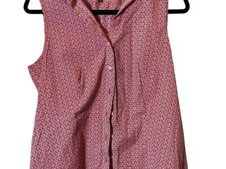 Blouse Sleeveless By Talbots In Red & White, Size: 8 Cheap