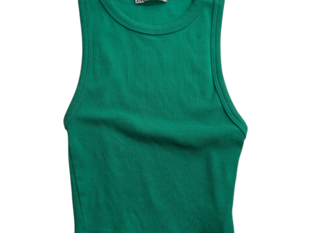 Top Sleeveless By Zara In Green, Size: S Cheap