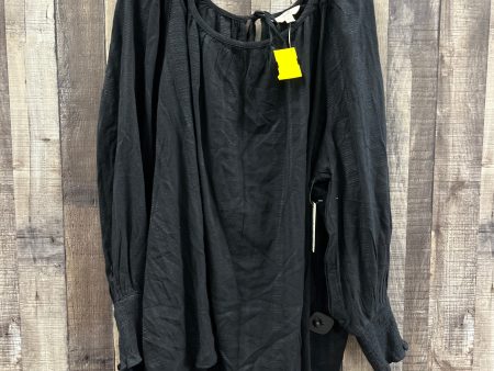 Top Long Sleeve By Terra & Sky In Black, Size: 4x Online Sale