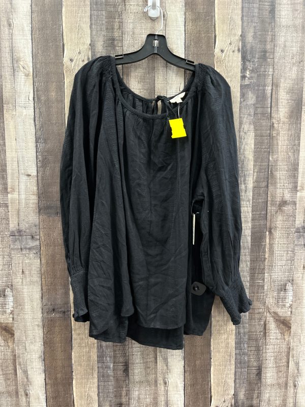 Top Long Sleeve By Terra & Sky In Black, Size: 4x Online Sale