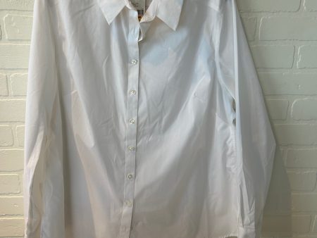 Top Long Sleeve By Foxcroft In White, Size: 16 Online now