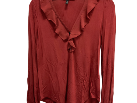 Top Long Sleeve By White House Black Market In Red, Size: Xxs Online Sale