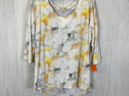 White Orange Top 3 4 Sleeve Basic Cato, Size 2x Hot on Sale