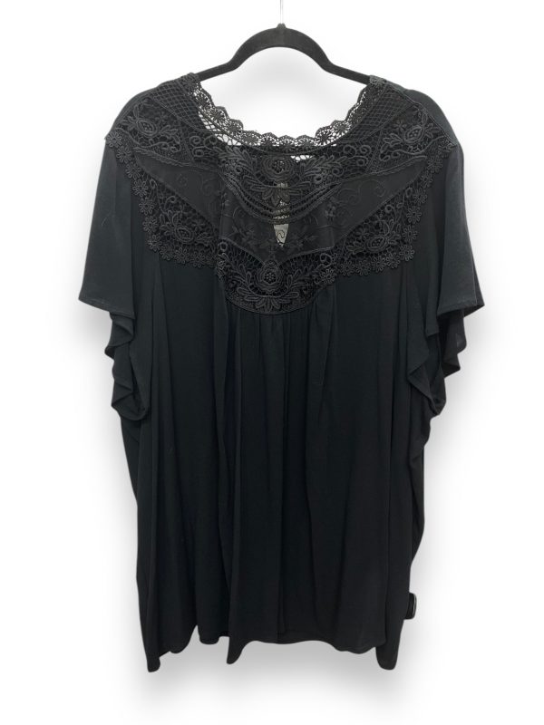 Top Short Sleeve By Torrid In Black, Size: 4x Cheap