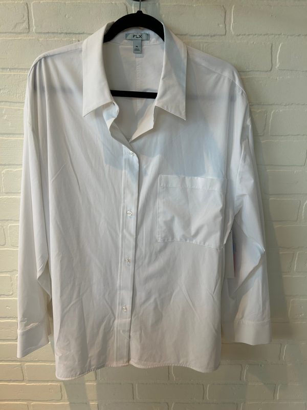 Top Long Sleeve By Flx In White, Size: Xl Online Sale