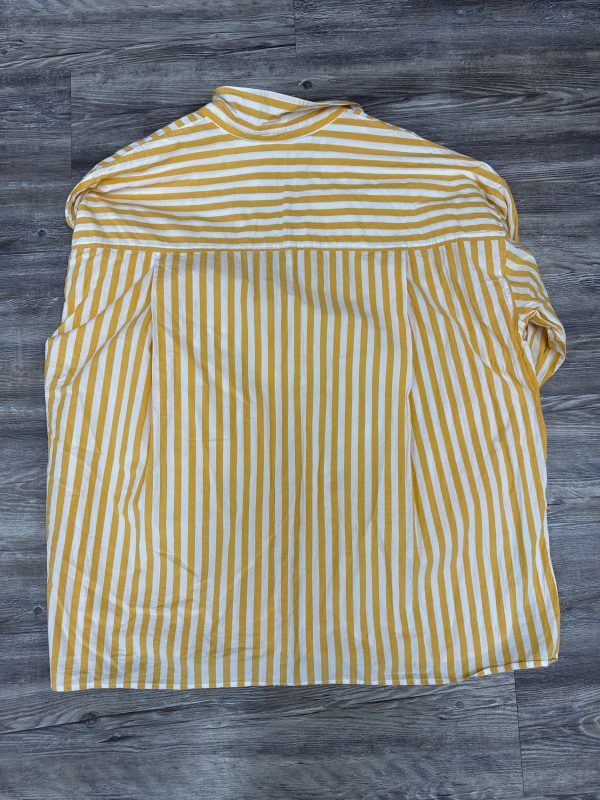 Top Long Sleeve By Madewell In White & Yellow, Size: Xxl Hot on Sale