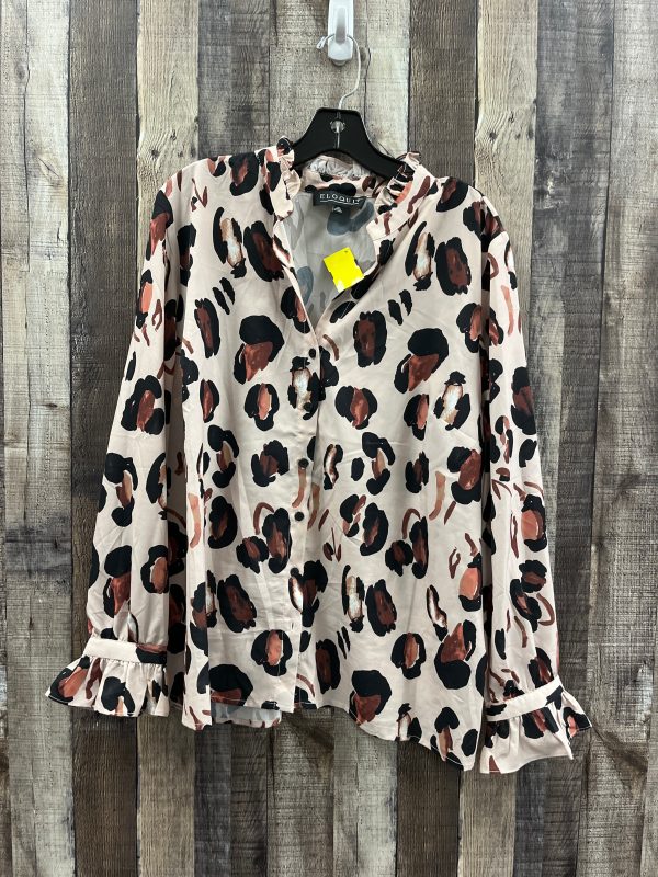 Top Long Sleeve By Eloquii In Animal Print, Size: 2x Supply