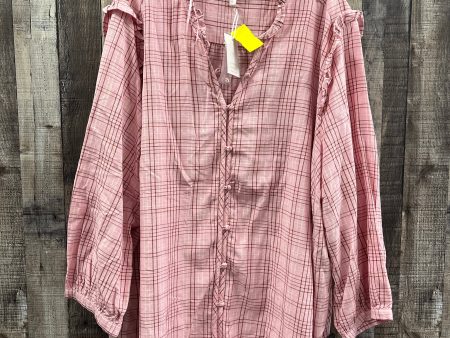 Top Long Sleeve By Lc Lauren Conrad In Pink, Size: 4x Online Sale