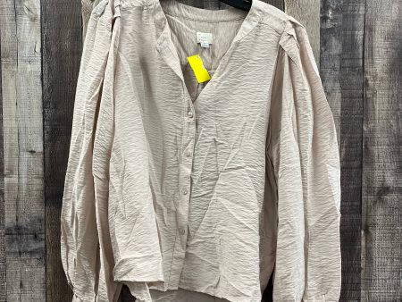 Top Long Sleeve By A New Day In Tan, Size: M Hot on Sale