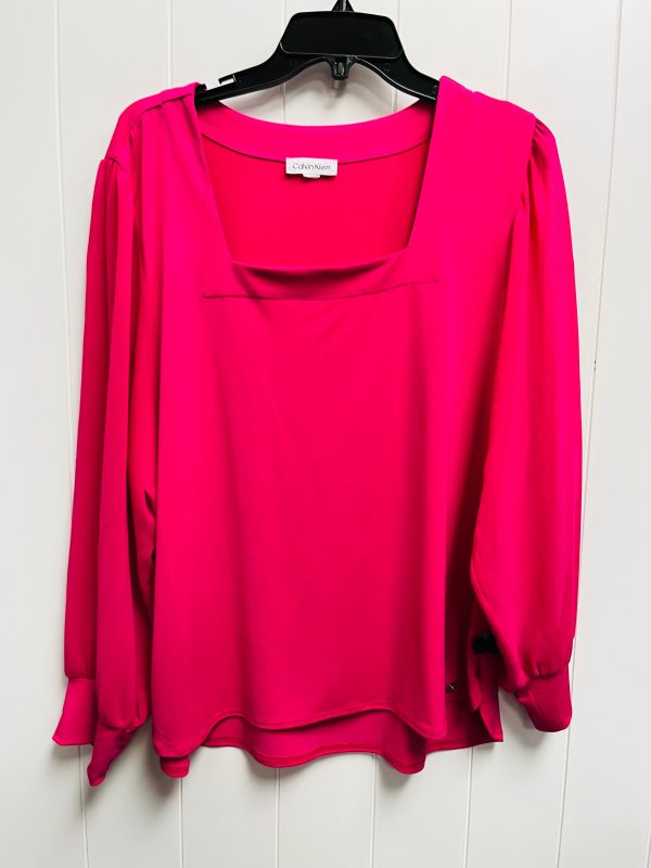 Top Long Sleeve By Calvin Klein In Pink, Size: Xl Online Hot Sale