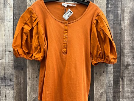 Top Short Sleeve By Calvin Klein In Orange, Size: L Cheap