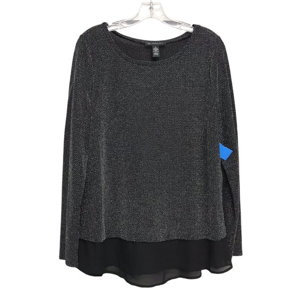 Top Ls By Inc In Black & Silver, Size:L on Sale