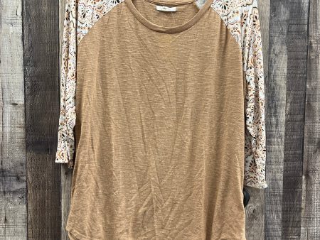 Top 3 4 Sleeve By Maurices In Tan, Size: L Fashion