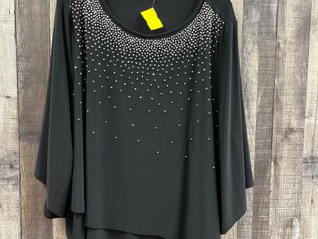 Tunic 3 4 Sleeve By Woman Within In Black & Silver, Size: 2x For Sale