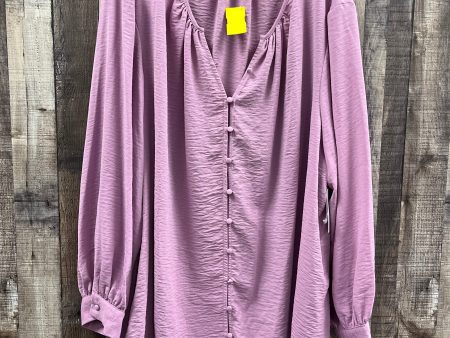 Top Long Sleeve By Nine West In Purple, Size: 4x Online now